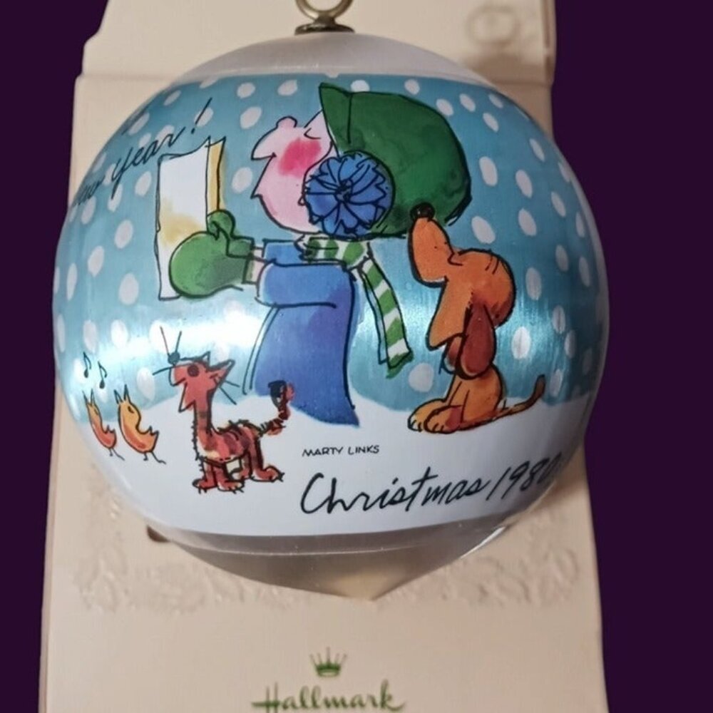 Hallmark vtg satin christmas ball ornament 1980